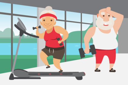 Santa and Mrs. Claus working out