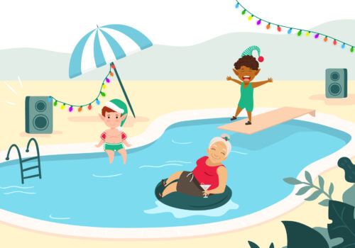 Christmas In July banner
